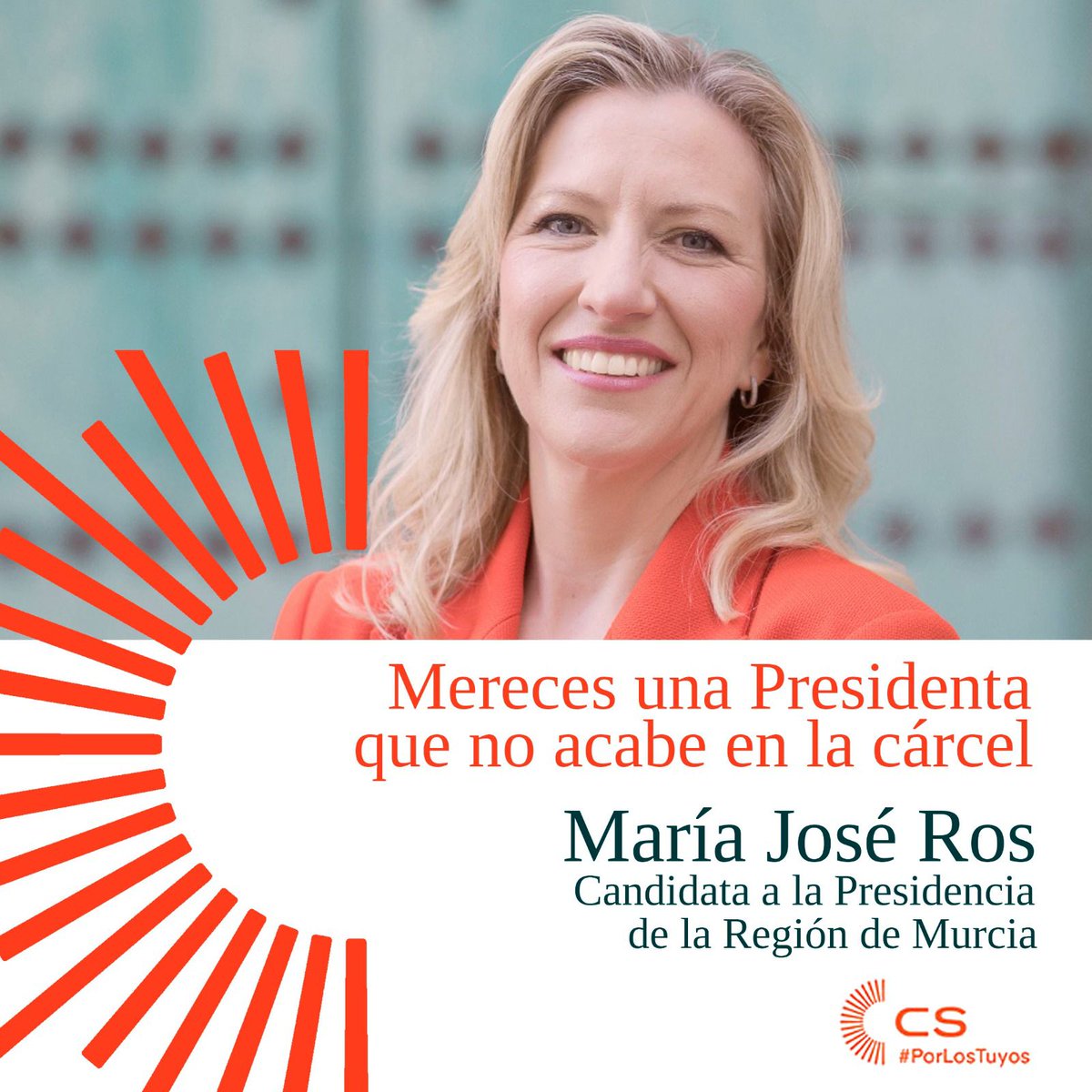 Los murcianos merecen una Presidenta que no acabe en la cárcel.

Merecemos una #RegióndeMurcia moderna y limpia, una tierra de oportunidades para nuestros hijos, y para eso debemos quitarnos de encima la losa de la corrupción que nos tiene abonados al furgón de cola del bienestar