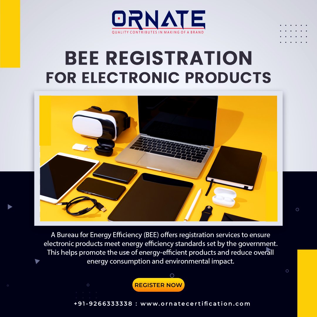 ornateservices's tweet image. Power up your products with energy efficiency! Our Bureau for Energy Efficiency (BEE) registration services ensure your electronic products meet government standards and help reduce environmental impact. Contact now +91-9266333338. #BEE #BEERegistration #consultant #ornate