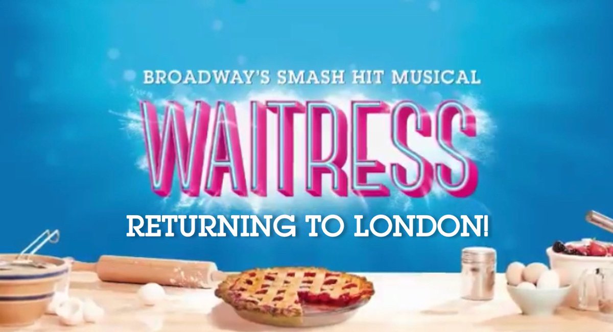 WaitressLondon's tweet photo. We’ve got some sweet news! Following the critically acclaimed UK tour, smash hit musical Waitress is returning to London in November 2023. To sign up for more info about #WaitressLondon, visit https://t.co/xPuggfAncw https://t.co/jm4bJIuNPb