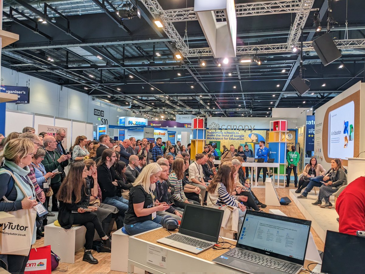 Thank you to all the speakers, teachers and pupils, that rocked the @GoogleForEdu teaching theatre #Bett2023. You ensured the vision came to life.
🗣️56 speakers 
📋49 sessions
🗓️3 days
@wendypeskett @TechNTEL4U @itbadger @WhatTheTrigMath @TechyLeaderEDU  @rondelle10_b @Ranga_EDU