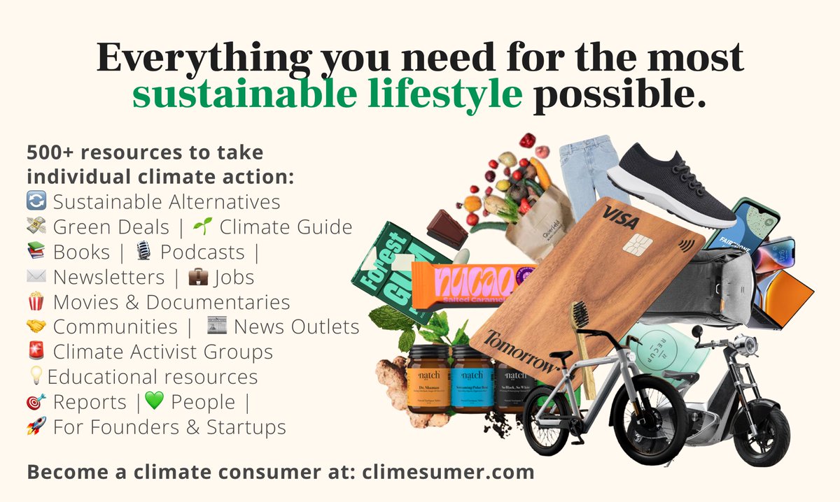 HeuschkelSimon's tweet photo. Stop feeling helpless and start feeling empowered about climate change and take action!

Launching today, Climesumer helps you to live the most sustainable lifestyle possible with 500+ manually curated resources for individual climate action!

A Launch thread: 👇 https://t.co/tKnF3xpfDs