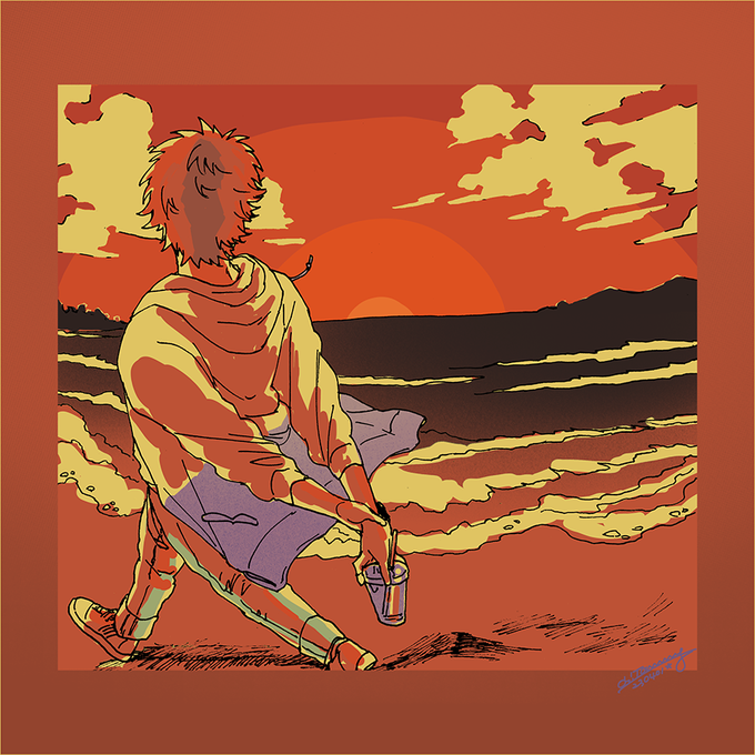 「1boy orange sky」 illustration images(Latest)