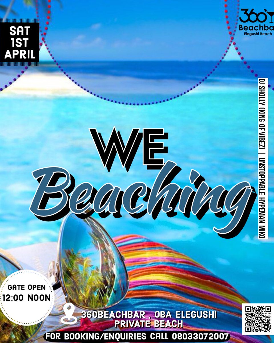 360beachbar1's tweet photo. We Beaching Live Saturday @360beachbar1
@elegushibeach1

With Dj Sholly (King of Vibez)

Don't miss it.  Gonna be Madh fun . https://t.co/VRCsulthQl