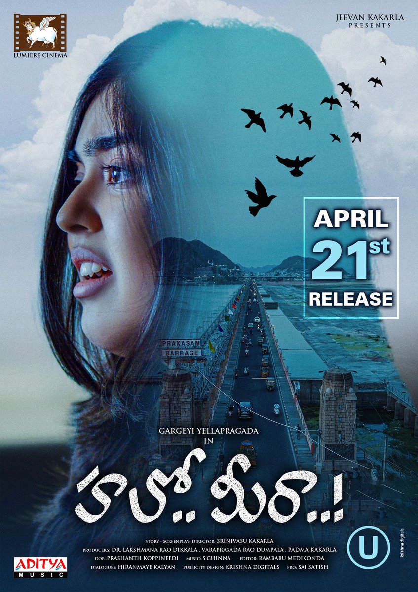 2JEE1K's tweet photo. Hi Everyone 
Im excited yo share this..
#GargeyiYellapragada #SrinivasuKakarla @dir_Kakarla @LumierecinemaIN @2JEE1K @KPrashanthkoppi
@hirankalyan14 @sameerachavali 
@deepakmuziblue
@adityamusic
#RambabuMedikonda  #ChinnaS #SriSaiKiran #VaraPrasadaraoDumpala
#HelloMeeraOnApril21 https://t.co/39UdZxwTsu