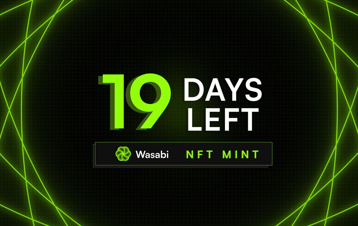 wasabi_protocol's tweet image. gm 🙌

It's happening. 

The inaugural Wasabi NFT Mint is coming on 4/20 and we can't wait to share more details as we approach the iconic date.

If I were you, I would be RTing these countdown tweets going forward 🤫