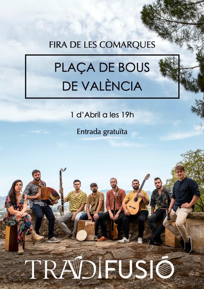 [Agenda #músicaenvalencià] (4/5)
Hui dissabte 1 d’abril a la Fira de les Comarques – Plaça de Bous de València: concert de <a href="/noeliatitana/">Noelia Llorens 'Titana'</a> +<a href="/tradifusio/">Tradifusio</a>
+Info +agenda +concerts a: musicaenvalencia.es/llistat-de-con…