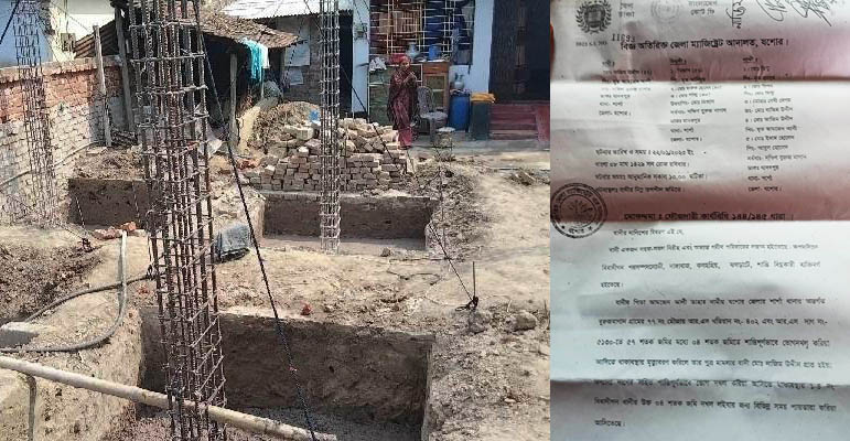 শার্শায় ১৪৪ ধারা উপেক্ষা করে ঘর নির্মানের অভিযোগ