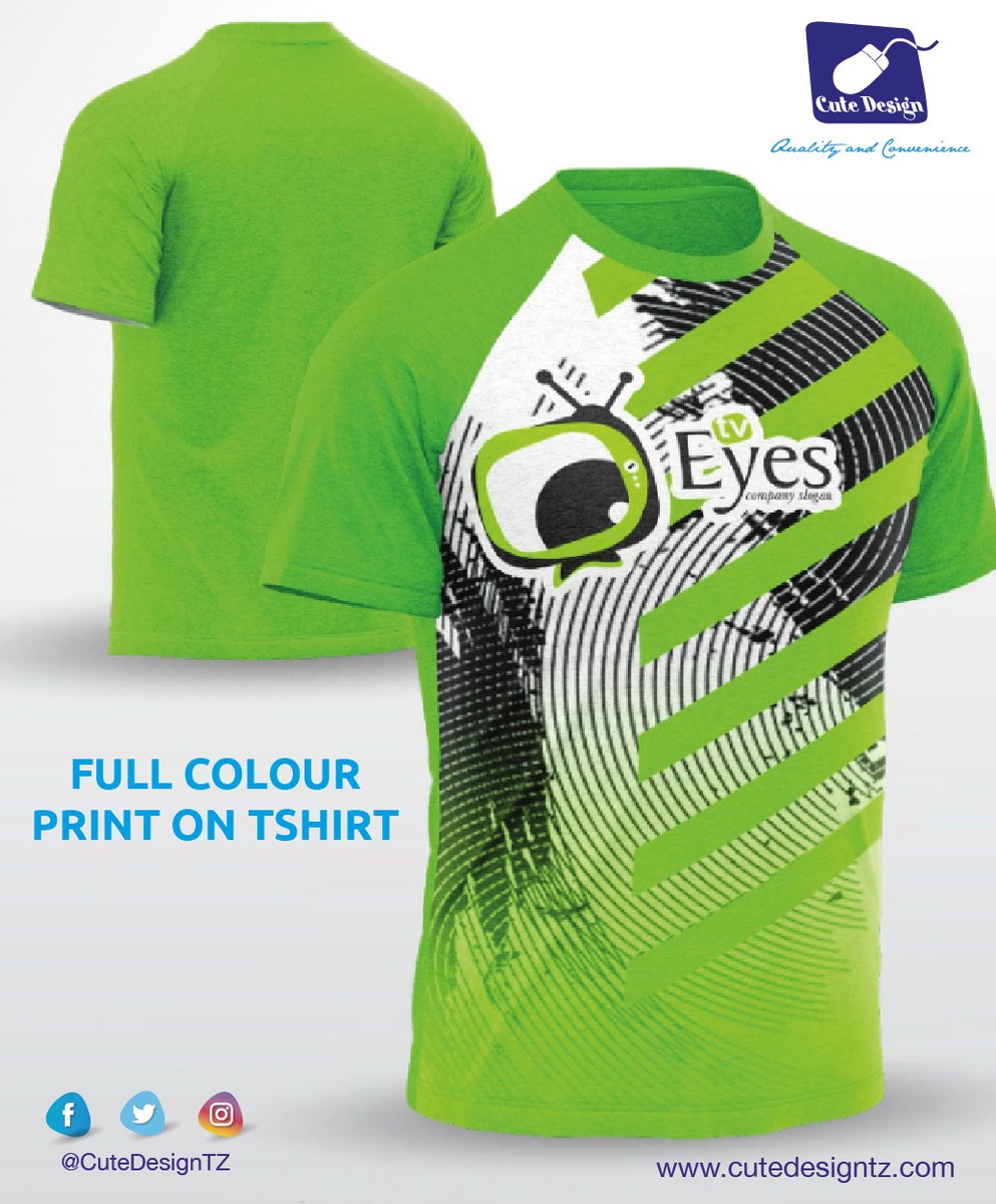 CuteDesignTZ's tweet photo. With our latest technology we can print tshirts in full colour! Anything you want to print; photo and logo, advert or anything else. This is a great way to present your brand in full colour.
Minimum order 10pcs.
#CuteDesignTz #Tshirts #Sublimation #SublimatedTshirts https://t.co/BSqkrGxGoq