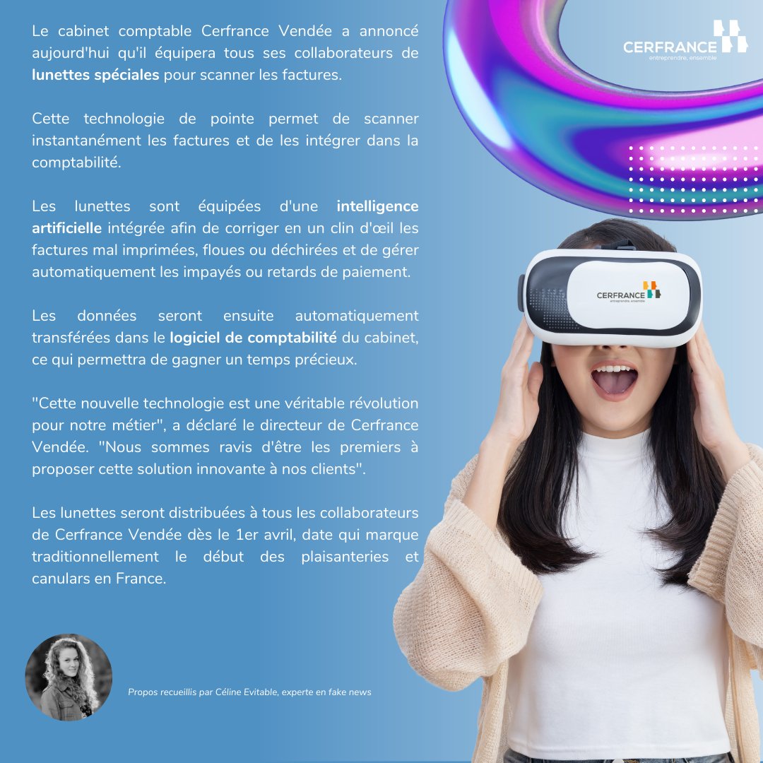 Innovation | Cerfrance Vendée est dans la presse aujourd'hui, merci à Céline.E pour l'article, à retrouver dans la rubrique Technologie ⤵️