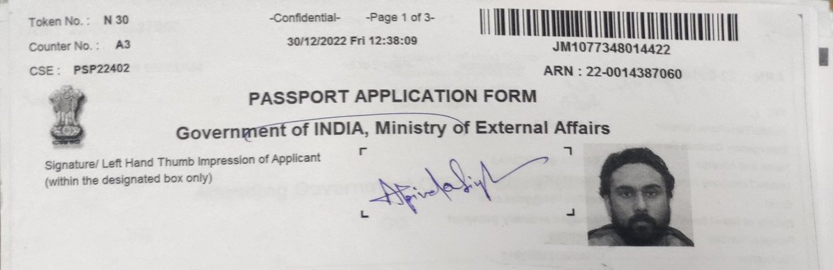 ApinderSingh20's tweet photo. Passport Renewal application date- 30/12/2022
Status today- PVR pending
Avg time - 30-45 days
My - 92 and counting
File no. JM1077348014422
PSK also has a duty to obtain PVR.

@DrSJaishankar
@MOS_MEA 
@OfficeOfLGJandK
@JmuKmrPolice 
@passportsevamea 
@JKgrievance https://t.co/XNMzAZuHqe