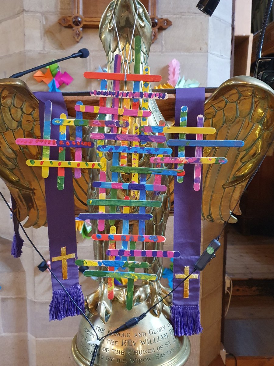 broughtonparish's tweet photo. @broughtonschool have designed some amazing crosses in preparation for Easter and they are now up in church. Join us tomorrow at our Palm Sunday services (2nd April) at 8.00am BCP Eucharist; 11.00am Eucharist or 6.30pm Evensong. https://t.co/UbA64JrkQt