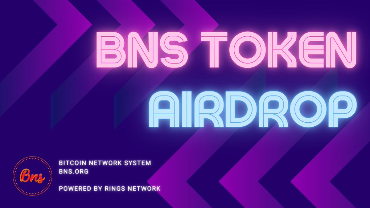 🎉 BNS Token Airdrop Campaign
🔗 Follow the steps in this link 👇👇👇 to join the BNS token airdrop campaign 

medium.com/@ringsnetwork/…

🎁 Join us, register your domains, invite friends and get token rewards!

#free #GIVEWAY #airdrop #TokenAirdrop #Airdrops #BNS #BTC