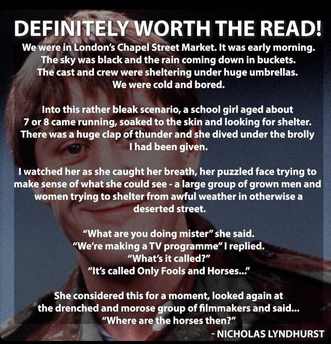 What a nice little story👇 via Dave🍹
#onlyfoolsandhorses 
#ofah 
#comedy 
#TheBest