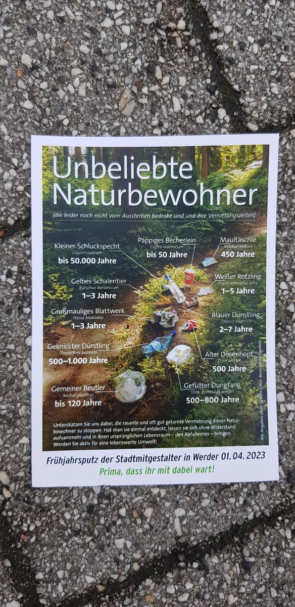 monte_zuma1's tweet photo. läuft, 40-50 Menschen tun der Umwelt in Werder gerade was Gutes und sammeln den Müll ein, von Plastik, Kippen bis hin zum Kondom ist alles anzufinden #StadtMitGestalter https://t.co/Br6yS8wXCj