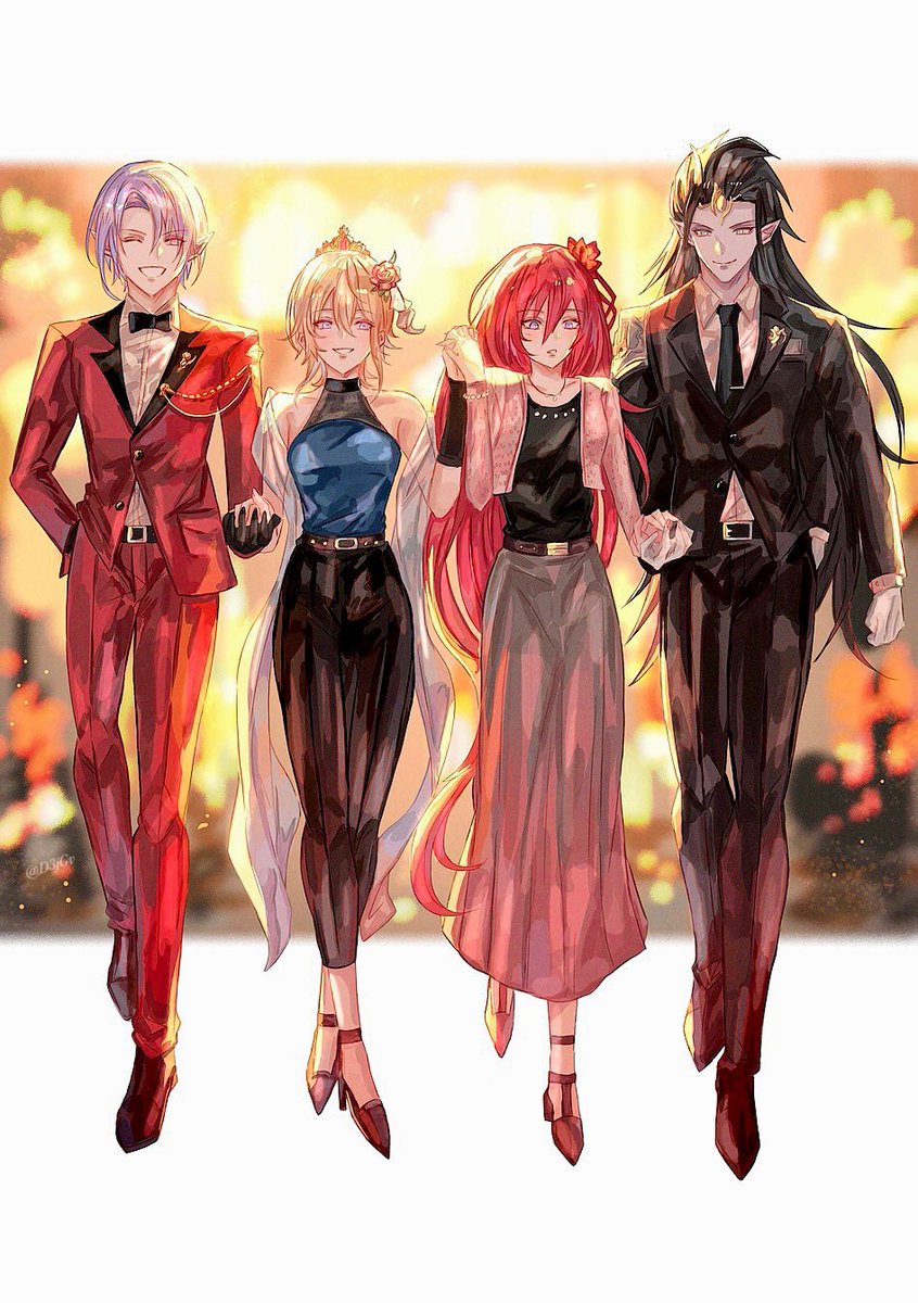 formal multiple boys red hair long hair blonde hair suit black hair  illustration images