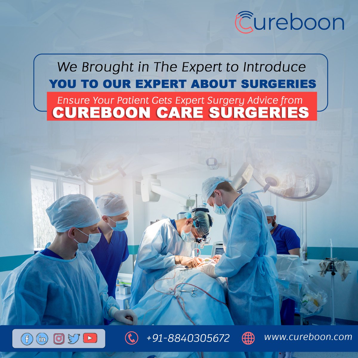 Cureboon1's tweet photo. We are introducing you to our expert, CUREBOON CARE SURGERIES, who will be providing expert advice and guidance on surgeries! 
.
.
.
https://t.co/tRyNIFvgKO
8840305672
#cureboon #careforeveryone #qualitycare #doctorconsultation #telecommunications #doctortopatient #clinic https://t.co/MbcvBhoXzv