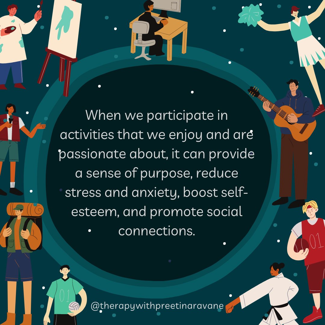 Preeti_Naravane's tweet photo. #mentalhealthmatters #mentalhealthawareness #counselling #counsellingpsychology #therapy #therapist #hobbies #interests #destress #mentalwellbeing #happiness #anxietyrelief #socialconnection #boostselfesteem #rechargeyourself #therapywithpreetinaravane https://t.co/K0GsvfrDGb