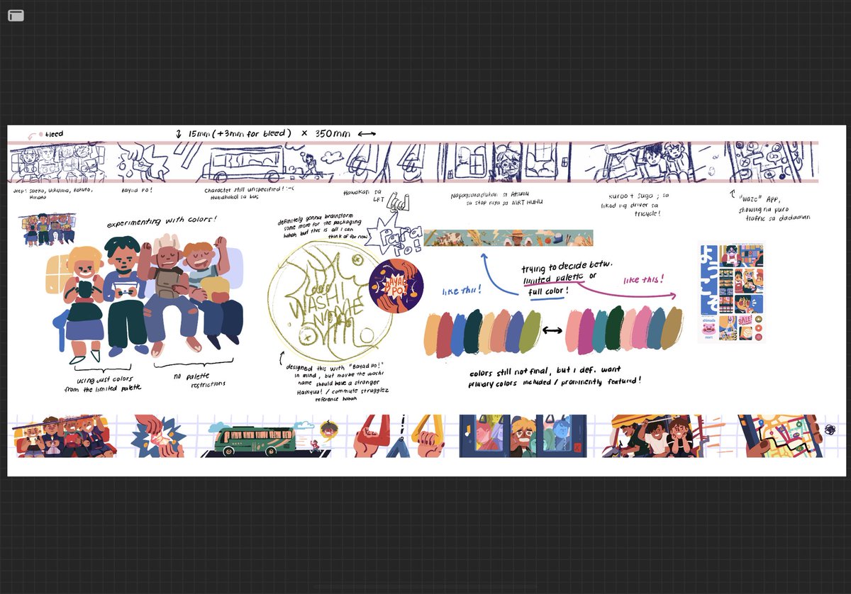 posting my pieces for <a href="/hqfilozine/">SINAG: HQ Filipino Zine</a> last year 🥰 here's a little sneak peek of the sketches i submitted for the washi!