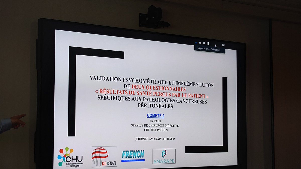 AssocAmarape's tweet photo. #AG2023 #AMARAPE
Intervention du Dr @AT_surgery du @CHULimoges sur la place des PRO-PREMS en cancérologie dans le cadre de l'étude COMÈTE 2
@RENAPE_Network @laliguecancer #BIGRENAPE #RareDisease #Cancer https://t.co/ABvWmkR7qS