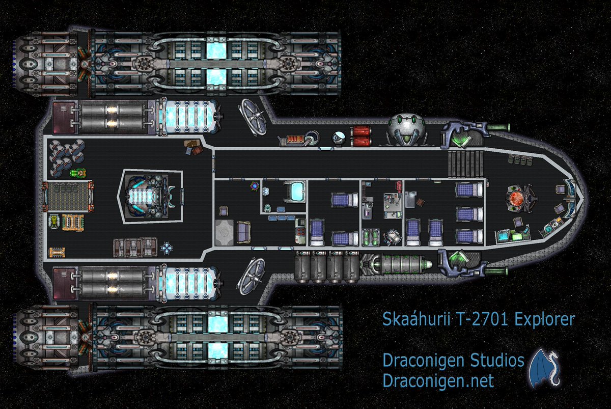 Draconigen_net's tweet image. Eine weitere #Scifi #battlemap für eure #Rollenspiele ist vollendet. 

#Spaceship T-2701 Explorer

Sollte das Bild hier nicht der vollen Auflösung entsprechen, findest du die Originaldatei ebenfalls auf unserer Webseite!

draconigen.net/index.php/de/r…