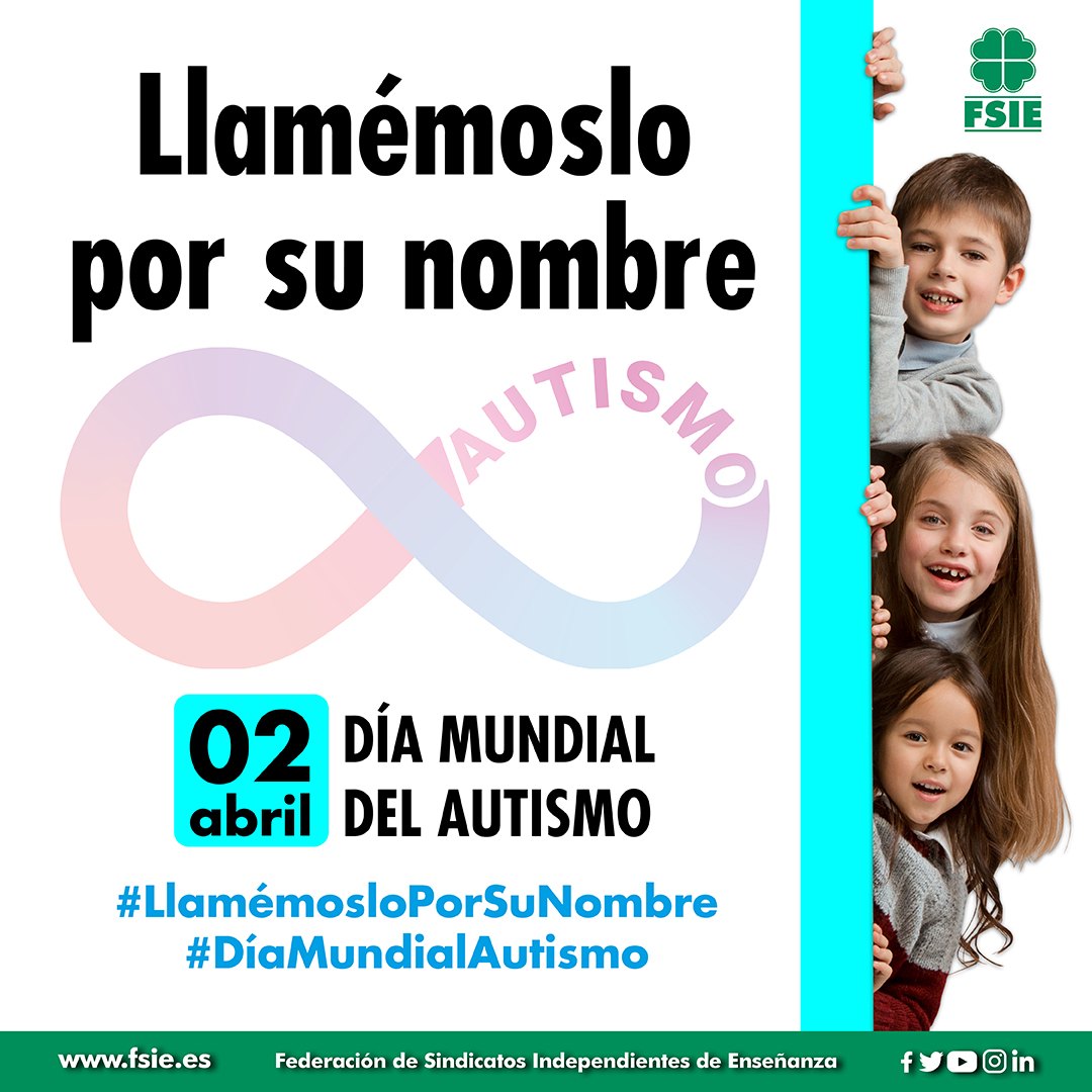 fsie_nacional's tweet photo. ♾️Nos unimos a la campaña de concienciación por el #DíaMundialAutismo el 2 de abril con el lema #LlamemosloPorSuNombre de @Autismo_Espana para visibilizar la pluralidad dentro del #TEA.👍
🗣Solicitamos ➕ recursos y atención.
🔗Más info. 👉 https://t.co/IYO0AWkbVK
#SomosFSIE🍀 https://t.co/BePctcZGyx