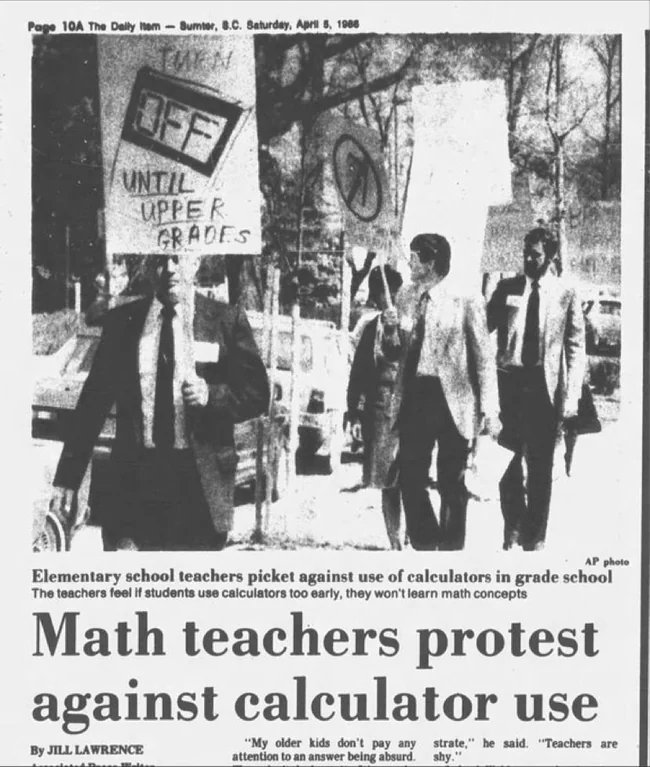 Learning to change

That time US math teachers staged a "calculated protest" against calculator us in elementary classrooms. It was 1986

[read more: buff.ly/3M2Owum]