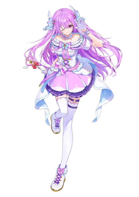 今日1日VTuber(気分)になってました!キービジュアルもどきとLive2用立ち絵です出したかったもの全部出せて満足ありがとうございました〜!! 