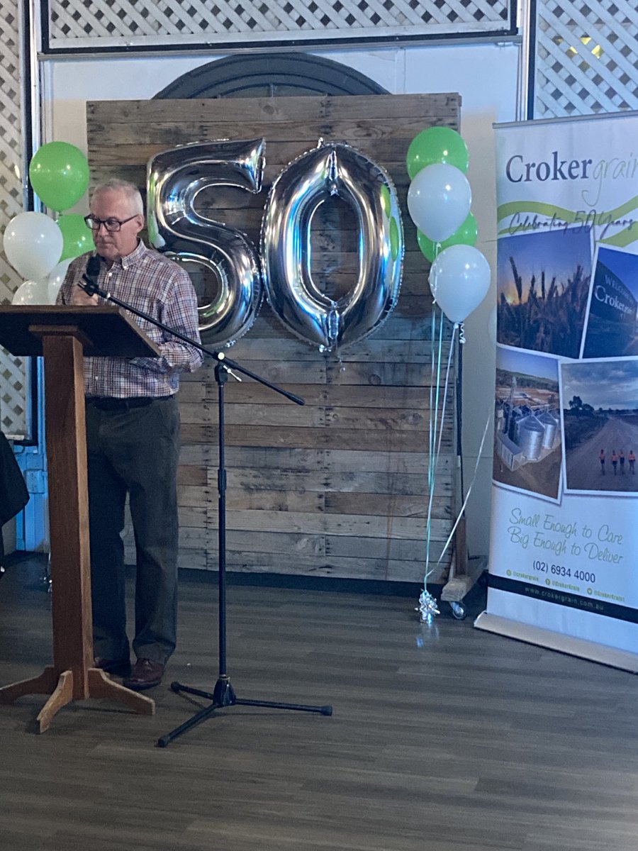 50 years for Croker grains we’ve seen 35 of them starting with rapeseed congratulations well done Greg