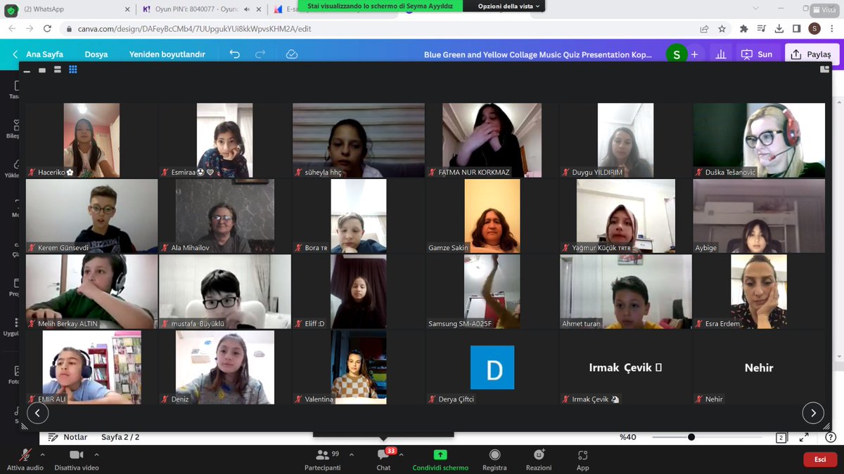 AliagaFatih's tweet photo. Students have amazing experiences with "A Musical Journey" e twinning project.!"Müziksel Bir Yolculuk" projemizde 12 ülkeden öğrencilerin  katılımıyla öğrenci webinarı yapıldı.Öğrenciler kendilerini ingilizce olarak tanıttı, farklı ülkelerden öğrencilerle tanışma fırsatı buldu https://t.co/Mw8vgifZ9a