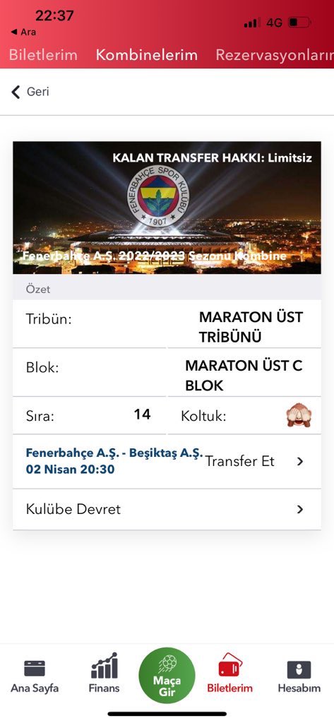 ramiresfb1970's tweet photo. Fenerbahçe - Beşiktaş maçı Maraton Üst C blok Kombinemi devredicem.İstanbul ici Avrupa yakası elden teslim olurr #biletdevir #kombinedevir #kombinedevret #FenerinMaçıVar #kombine #fenerbahcebilet #fenerbahcebiletdevir https://t.co/ijtPKla9YC