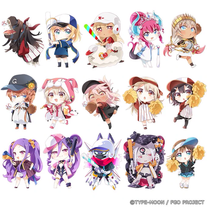 サーヴァントイラスト15騎描かせていただいてます!アプリ遊べるのは本日のみ!野球しよう!!!!  
