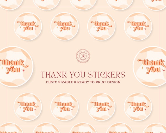 Printable Label Stickers, Digital Thank You etsy.me/3WI14tq #businessstickers #thankyoutemplate #stickersdownload #labelstickers @etsymktgtool