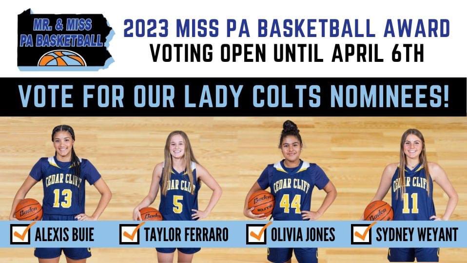 CCLadyColts's tweet image. Vote all of our Cedar Cliff Lady Colt girls through!