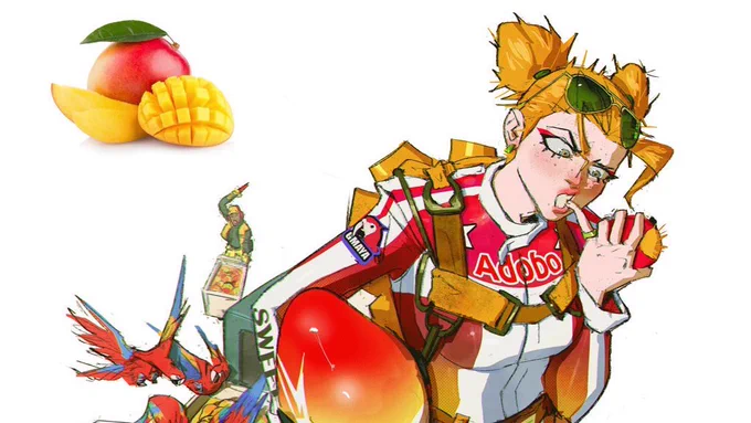 Fruits + Brushes =  