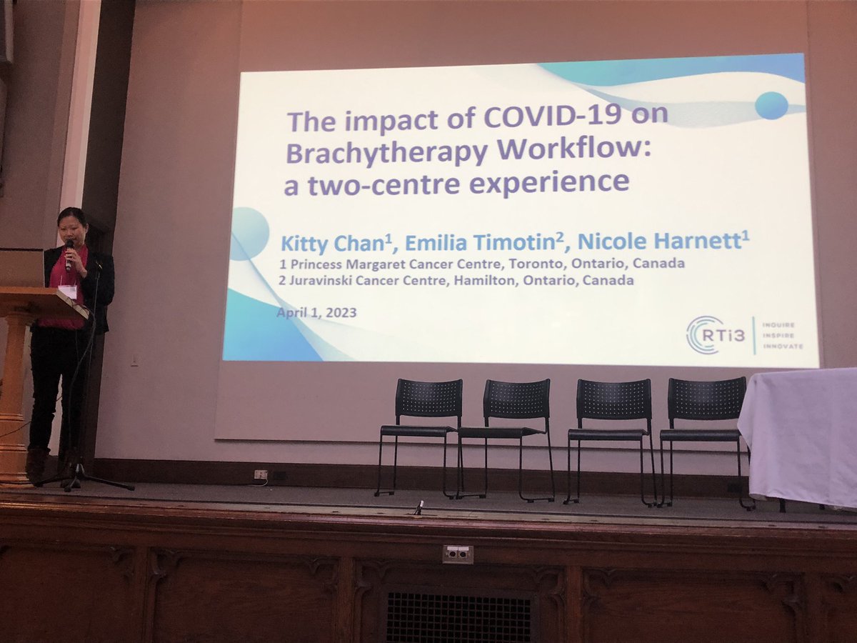 AdvPracticeRT's tweet image. Brachy #CSRT @kittymisschan fr @RadMedPM presents her collaborative work with #CSRT Emilia Timotin fr Juravinski on comparing the impact of COVID-19 on the Brachytherapy Workflow at the 2 centres

➡️ slight difference in techniques 
✅ virtual pt ed = valuable

#RTi3Conference
