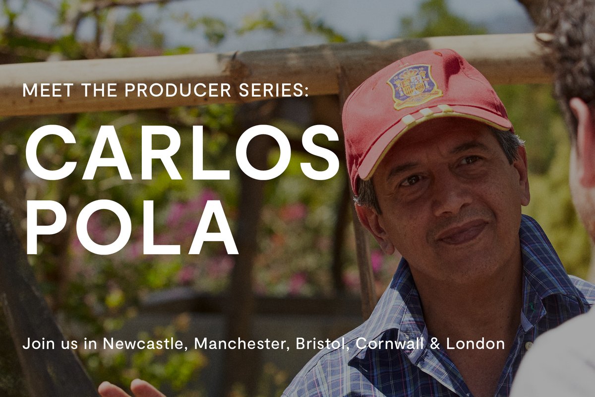Pioneering coffee producer, Carlos Pola joins us for an exclusive April UK tour. Find us in Newcastle, Manchester, Bristol, Cornwall, and London, Tickets are free, but spaces are limited, and going fast. Book your space now > bit.ly/3lScPR8