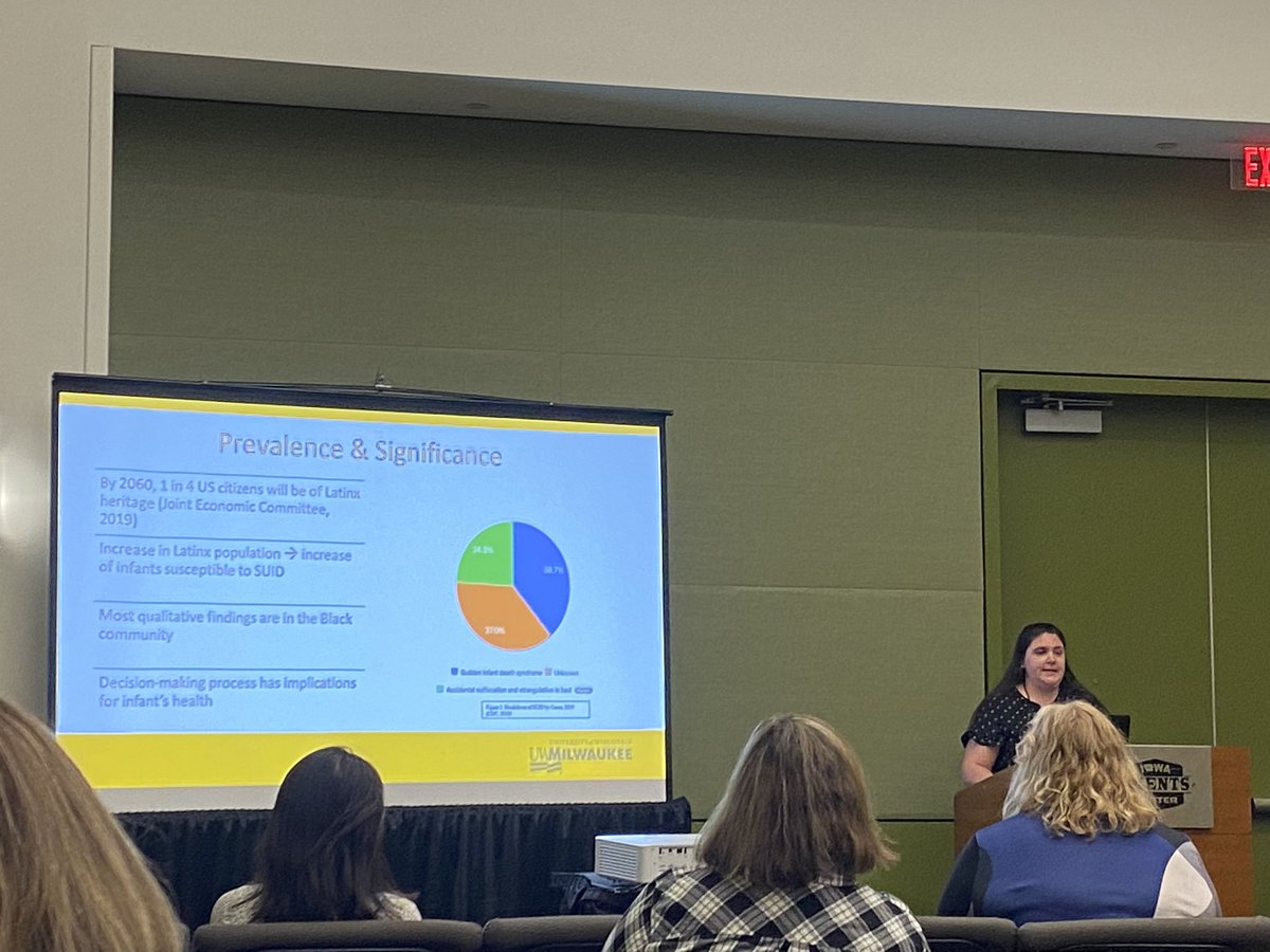 NurseSBK's tweet photo. Rachel Barbon speaking about Latinx infant sleep decisionmaking #UWM #MNRS2023 https://t.co/QnV1sRSeE7