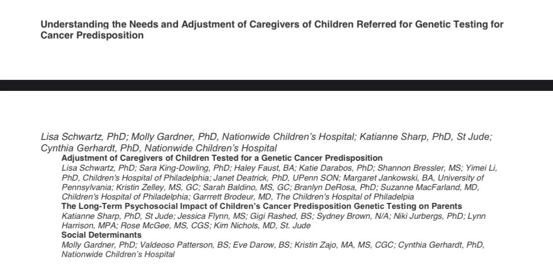 HaleyLFaust's tweet image. Thank you to @drlisaschwartz for the opportunity to attend #SPACC2023, for introducing me to peds psych and for the 3+ yrs of unmatched experience in the #SMARTLab at @CHOPCancerCntr. Check out the symposium at 1pm to learn more about impact of ped genetic testing on caregivers!