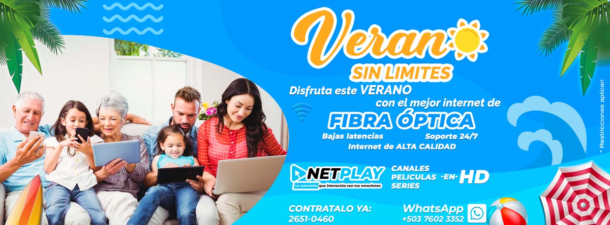 flynetsv's tweet image. El #Verano vivelo sin limites, como el internet de #fibraoptica que te ofrece #flynet.
Contratalo ahora!