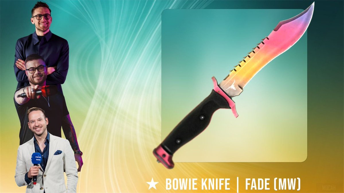 Jacob “Pimp” Winneche (@pimpcs2) on Twitter photo Counter Strike 2 HYPE giveaway!!
Win this beautiful BOWIE Knife Fade MW, everyone can participate!
1. Like + RT♻️
2. Follow <a href="/PimpCS2/">Jacob “Pimp” Winneche</a> + <a href="/Maniac_CSGO/">Maniac</a> + <a href="/BanKsEsports/">James Banks 🇺🇦</a>❤️🔥
3. Best of luck!🤞
Knife is provided and paid by us.
Winner will be drawn Saturday the 8th April 2023 Counter Strike 2 HYPE giveaway!!
Win this beautiful BOWIE Knife Fade MW, everyone can participate!
1. Like + RT♻️
2. Follow <a href="/PimpCS2/">Jacob “Pimp” Winneche</a> + <a href="/Maniac_CSGO/">Maniac</a> + <a href="/BanKsEsports/">James Banks 🇺🇦</a>❤️🔥
3. Best of luck!🤞
Knife is provided and paid by us.
Winner will be drawn Saturday the 8th April 2023