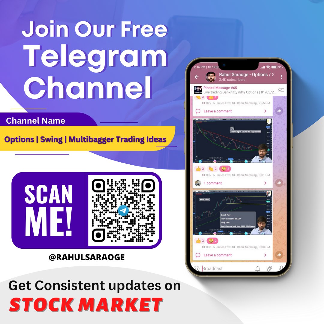 Rahul_Saraoge's tweet photo. Do you know Profit making through share market is now easy when you start following the right Strategy?
FREE #TELEGRAM CHANNEL LINK:-
https://t.co/FpXULQ0qOU
Get Daily #Profits With Our #Tradingsignals
#telegram #grouplink https://t.co/EX6g24oej8