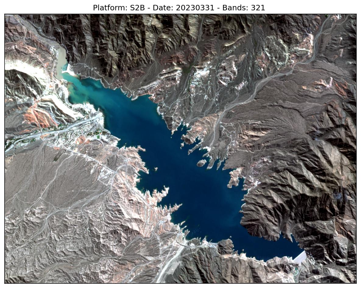 EoForge's tweet photo. Los Potrerillos (Mendoza, Argentina) 
Estimated Area: 11.8 km² @ 0% cloud coverage (as informed by satellite cloud mask) on 2023-03-31
 #Mendoza #WaterMonitoring #Sentinel2 https://t.co/Zkwwk2e8mE