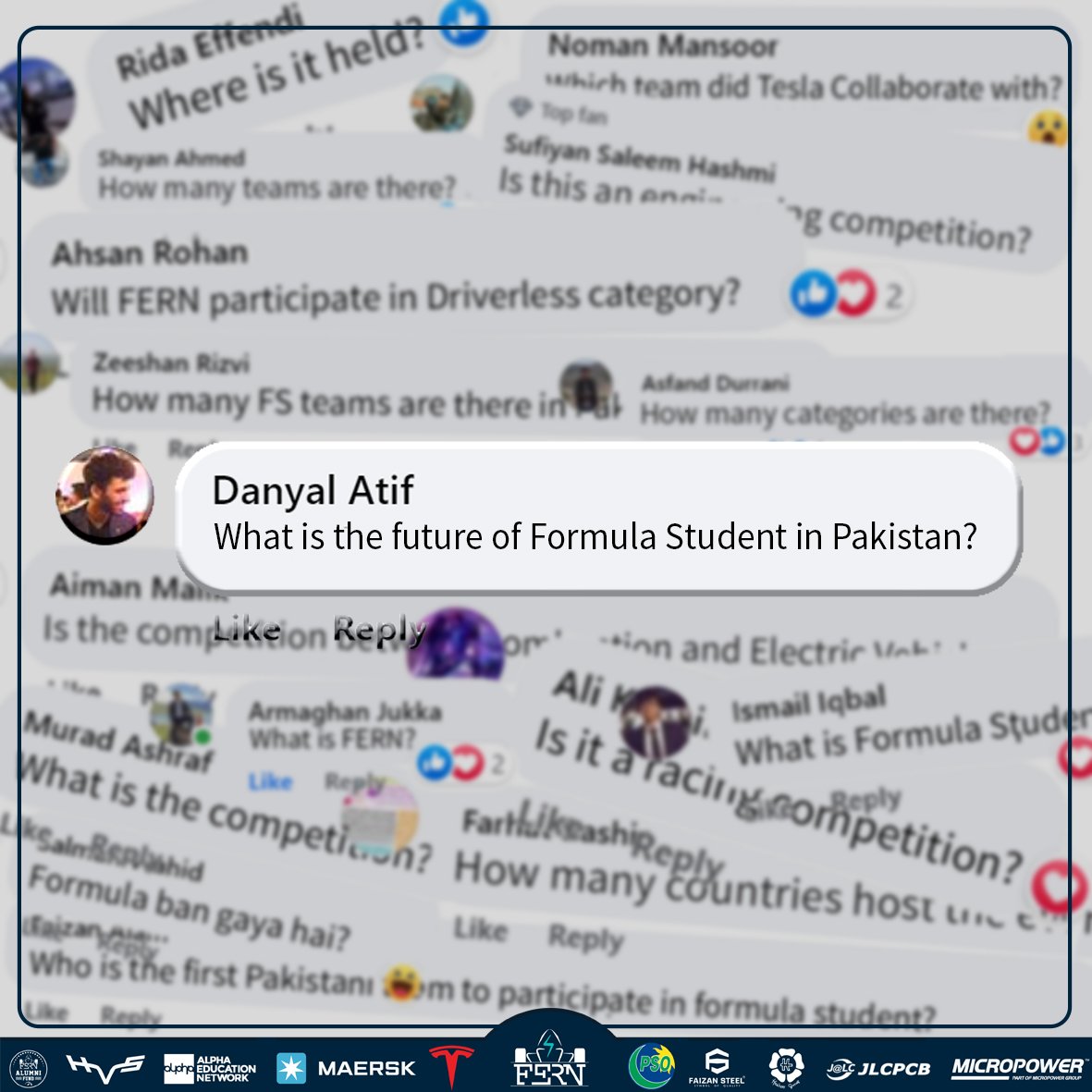 formulaenust's tweet photo. Do you also have the same questions??
Be Ready to discover the high-octane world of Formula Student in Pakistan?

#Tesla Pakistan State Oil Maersk Faizan Steel Alpha Education Network JLCPCB #HydrogenVehicleSystems #HashooGroup #Micropower #AlumniFund https://t.co/fQXMBSbQEC