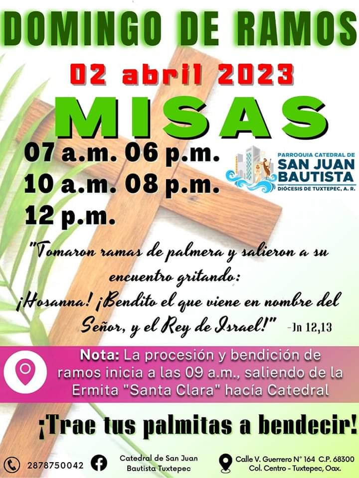 Domingo de ramos 
Catedral de San Juan Bautista
2 de abril de 2023

#Tuxtepec #Oaxaca #DomingoDeRamos #SemanaSanta2023
