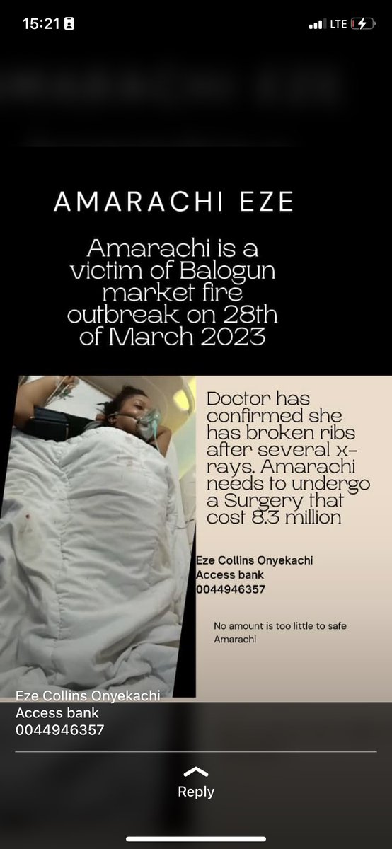 urshoe01's tweet photo. This is Amarachi Eze a victim of the fire outbreak that happened in Balogun market!
On the 28 of February 2023, Amarachi went to work like every other person not knowing she would soon face a tragic accident. 
It was a normal day at the market until the fire broke out and she... https://t.co/Ibl8yIdQ2Y