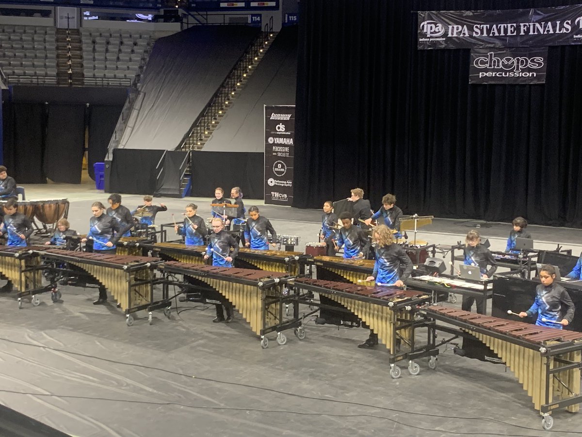 r8escjohn's tweet photo. Elkhart Percussion Ensemble wit their ‘New World Dances’ performance in PSCA 
#indianapercussion #ipastatefinals #kidsBeingAWESOME #ipastate2023 https://t.co/R3R3FUaHAz