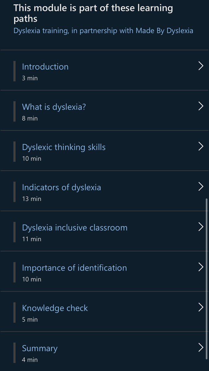 Deirdre Quarnstrom (@deirdre206) on Twitter photo The dyslexia awareness course presented to all NYC Public Schools educators is available worldwide. Content from <a href="/MadeByDyslexia/">Made By Dyslexia</a> and <a href="/MicrosoftEDU/">Microsoft Education</a>. 👩🏾💻✨
learn.microsoft.com/en-us/training… The dyslexia awareness course presented to all NYC Public Schools educators is available worldwide. Content from <a href="/MadeByDyslexia/">Made By Dyslexia</a> and <a href="/MicrosoftEDU/">Microsoft Education</a>. 👩🏾💻✨
learn.microsoft.com/en-us/training…