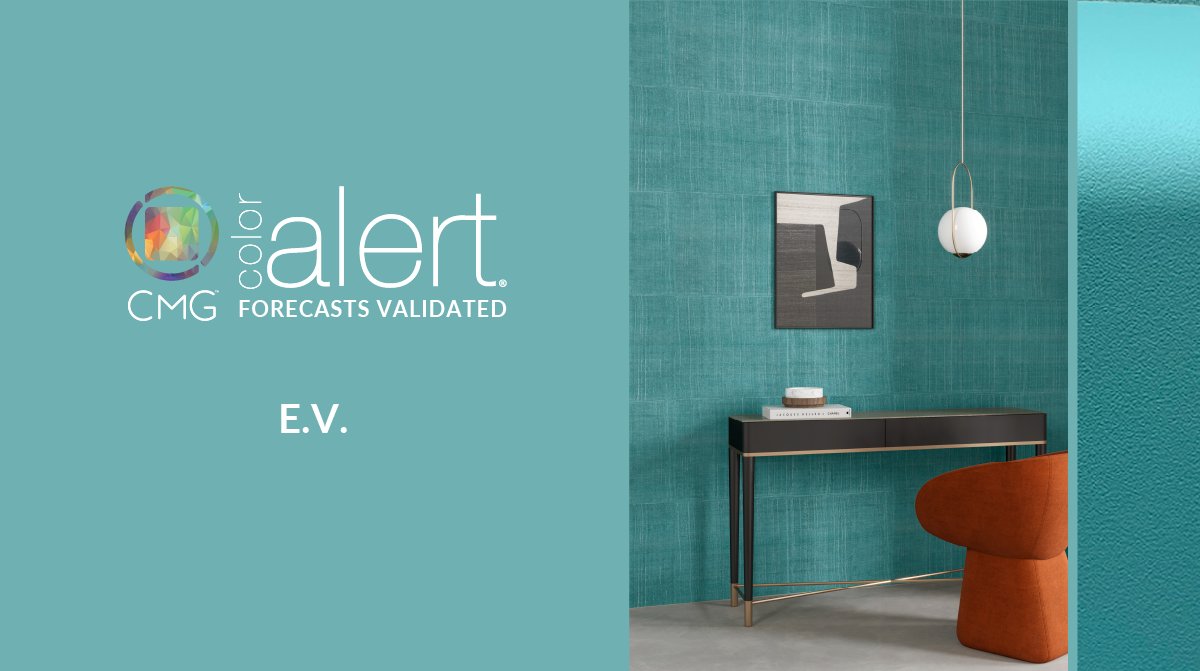 ColorSells's tweet photo. Announcing our April Color Alert®, E.V., a relatively low chroma, luminous-looking blue with a hint of green. Join our free mailing list to receive CMG's monthly color trend stories. #colorsells #colortrends #colormarketing https://t.co/tk5ODRWuxN https://t.co/1SiP2Rb3PE