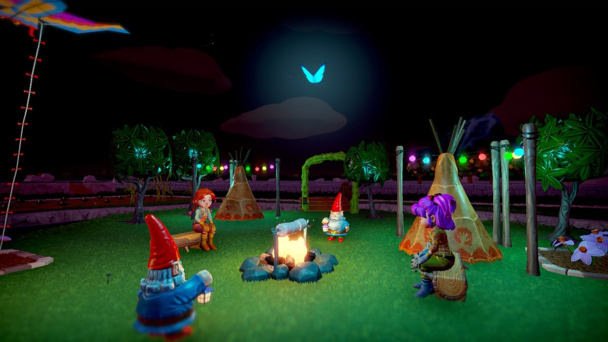 ein entspanntes Lagerfeuer mit <a href="/heartcrazed/">Katharina</a> und den Gartenzwergen #farmtogether #NintendoSwitch