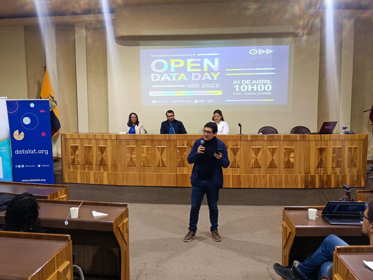 OpenlabEc's tweet photo. ☺️🎉 ¡El Open Data Day es hoy! Estamos en el "Auditorio 1 EARME (5to piso) – Escuela Politécnica Nacional"
Revisa el cronograma que tenemos para hoy 🔗 https://t.co/D87DcHyA56
#opendataday #datalatorg
#escuelapolitecnicanacional https://t.co/QjYup31NvD
